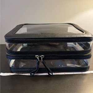 Selfridges Clear Black Zippered Makeup Skincare Bag 9x6x4 NEW